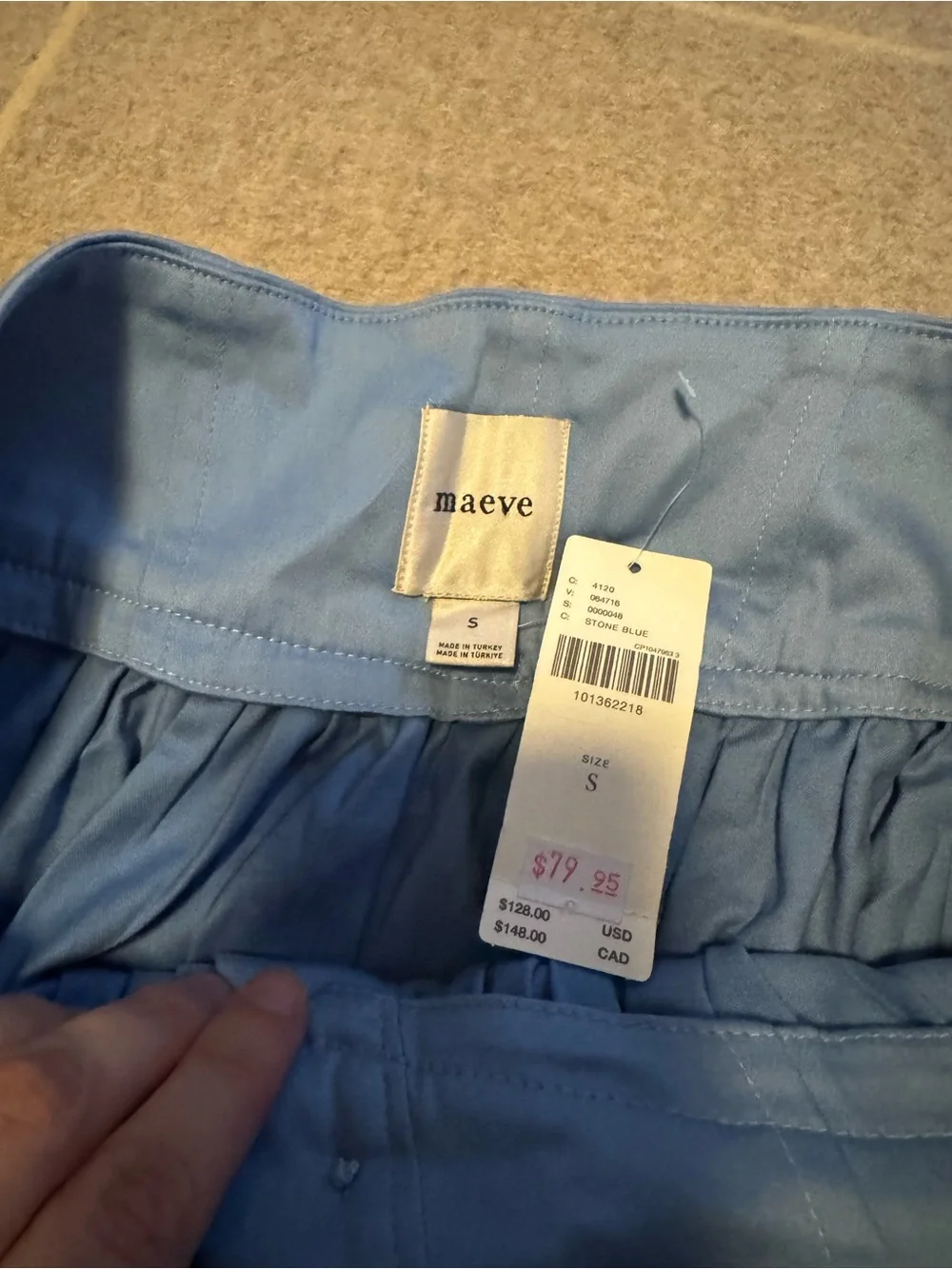 NWT Anthropologie Maeve Sky Blue Button-Front Mini Skirt